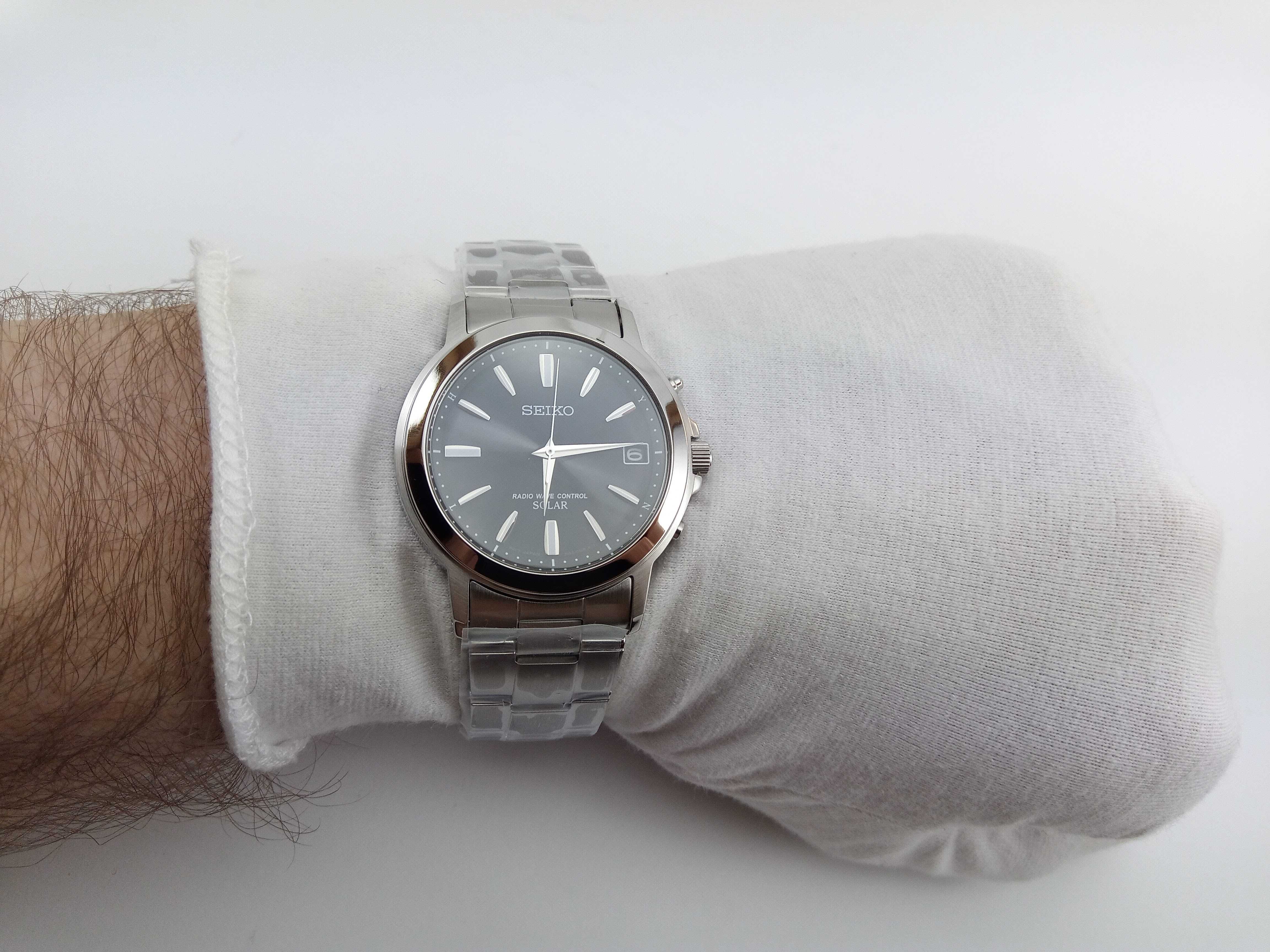 Мужские часы Seiko Solar SBTM169 солнечный заряд, радиоконтроль сапфир