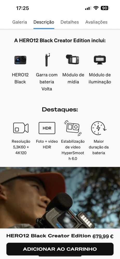 Go Pro Hero 10 black creation edition + acessórios