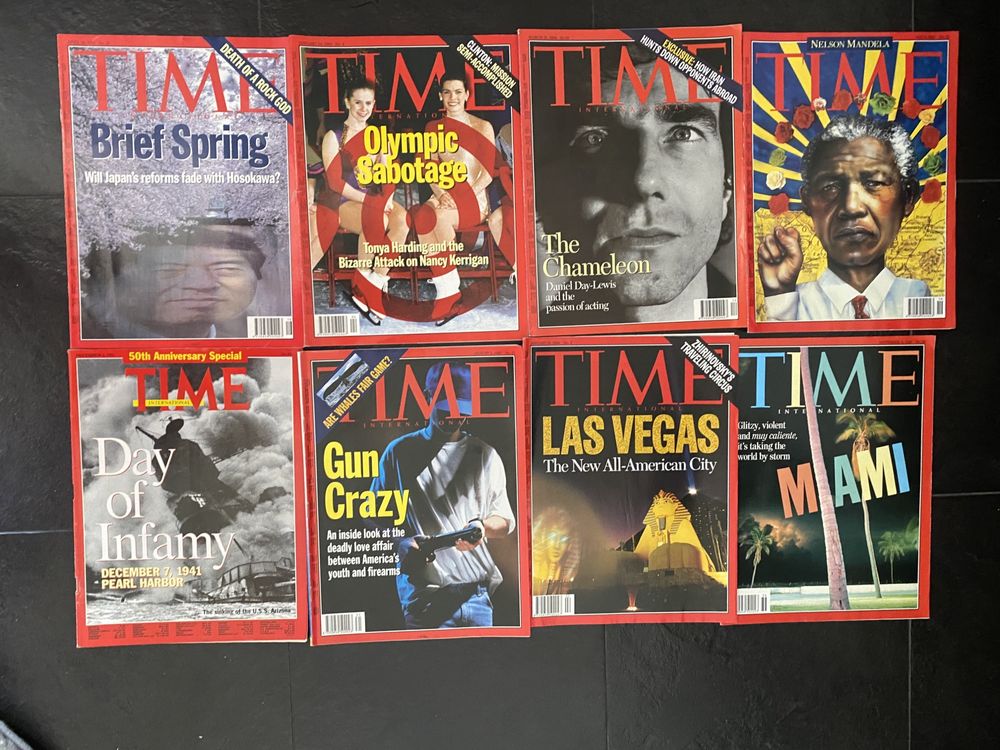 Conjunto de 8 Revistas Time International Anos 90