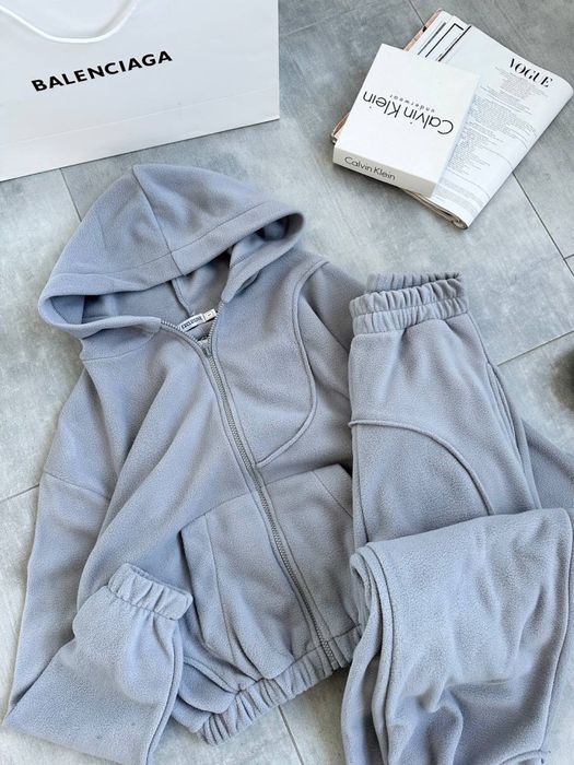 Флісовий якісний костюм жіночий худі на замку та штани