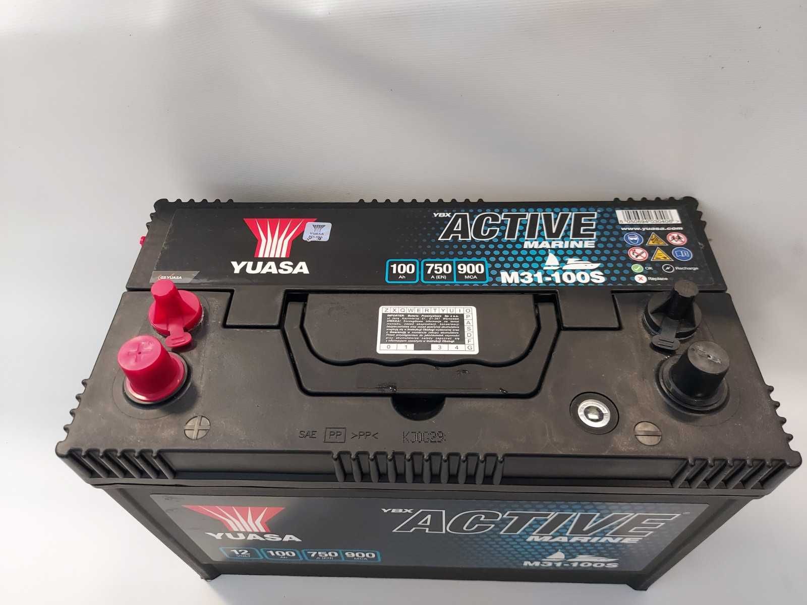 Akumulator do łodzi 12V YUASA 100AH Marine M31-100S 100Ah 750A