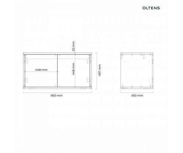 Szafka 95 cm podumywalkowa biały połysk/dąb naturalny Oltens Hedvig