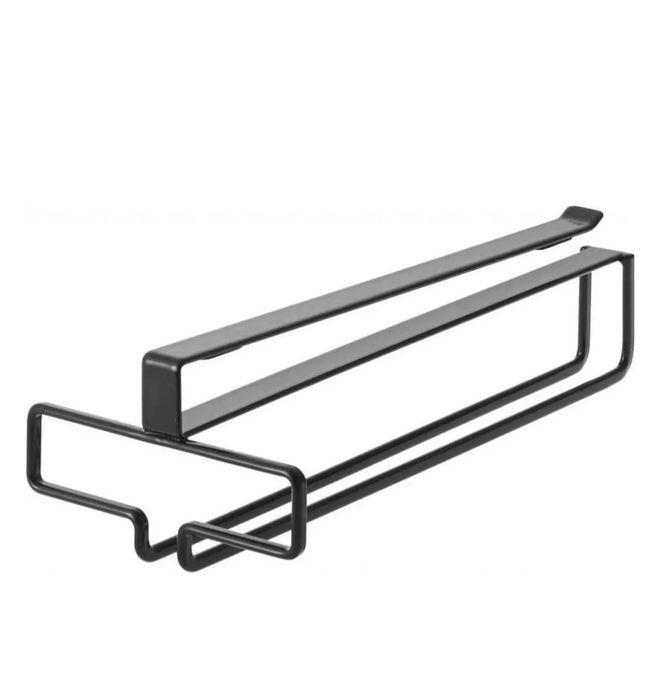 2x Uchwyt na kieliszki do wina - czarny - wiszący - gotowy do użytku