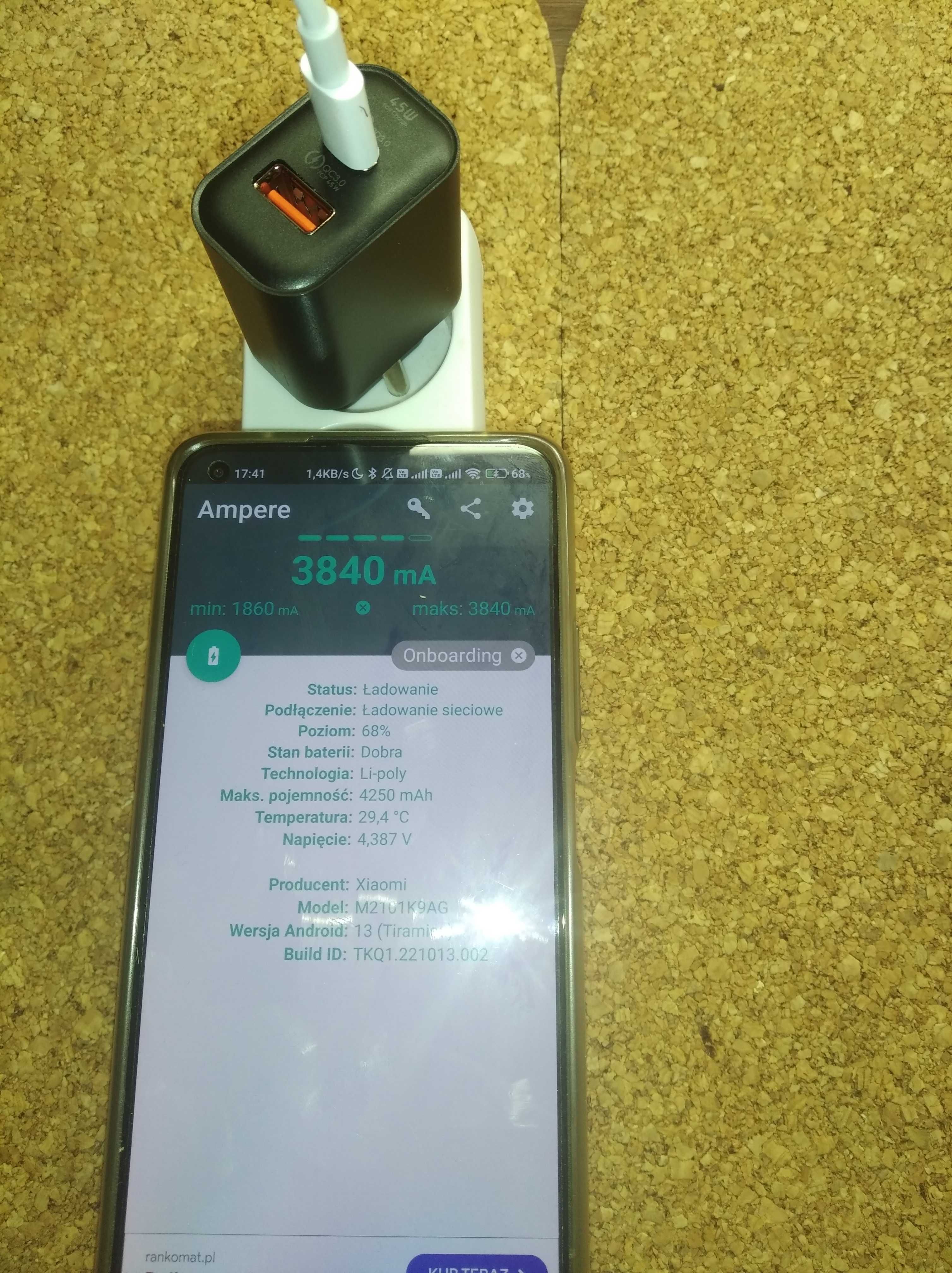 Szybka Ładowarka Sieciowa 45W do telefonu 1xUSB 1xUSB-C