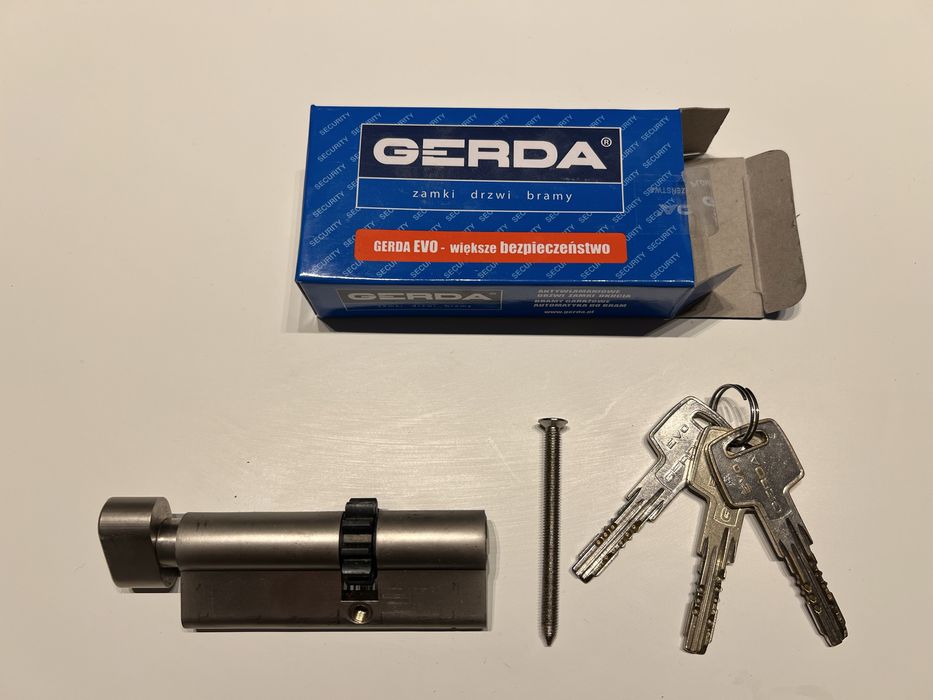 Wkładka profilowa GERDA EVO z zębatką i z gałką 50/35 + 3 klucze