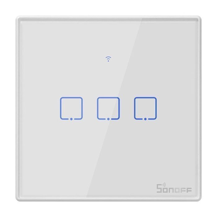 Dotykowy Włącznik Światła Wifi + Rf 433 Sonoff T2 Eu Tx (3-Kanałowy)
