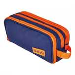 Piórnik kosmetyczka potrójny blue/orange. Herlitz. Nowy Produkt