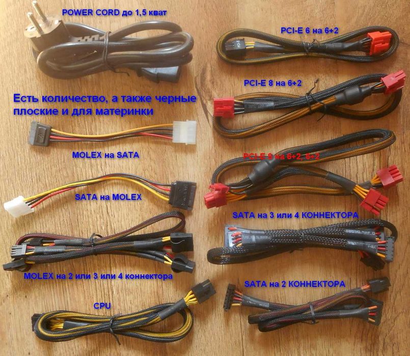 Модульные кабеля для блоков питания