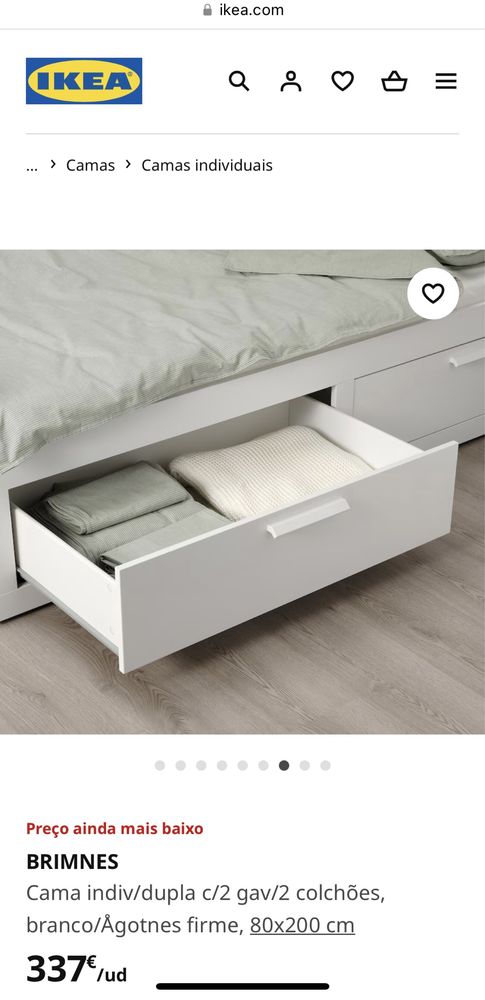 Cama BRIMNES individual / casal com 2 colchoes