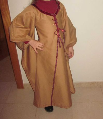Vestido medieval artesanal para criança - Carnaval e festas medievais