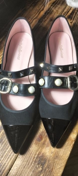 Кожаные туфли Pretty ballerinas черные новые