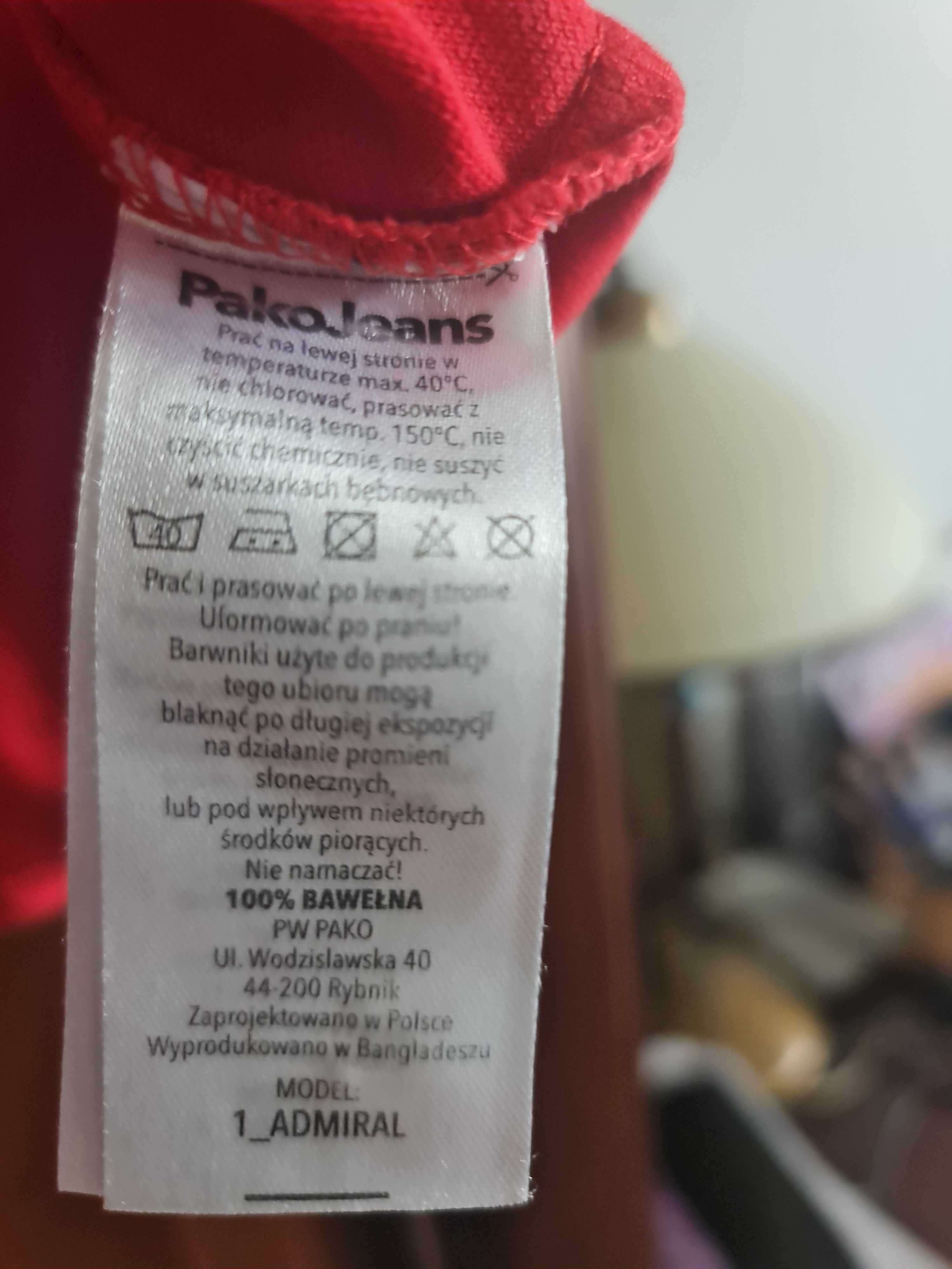 Koszulka polo męska L Bawełna Czerwona