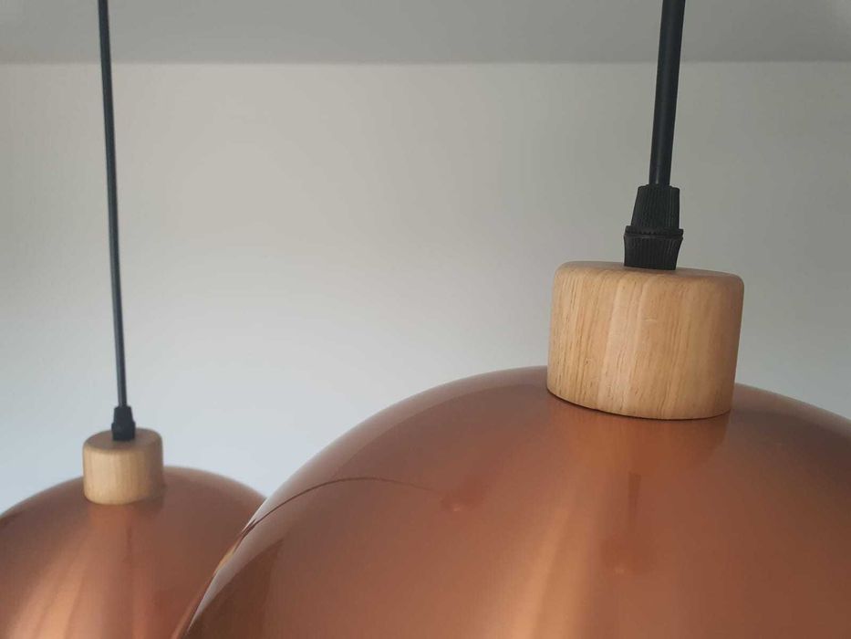 Zestaw 2szt lamp- lampa wisząca miedziana kula copper ball 30cm loft