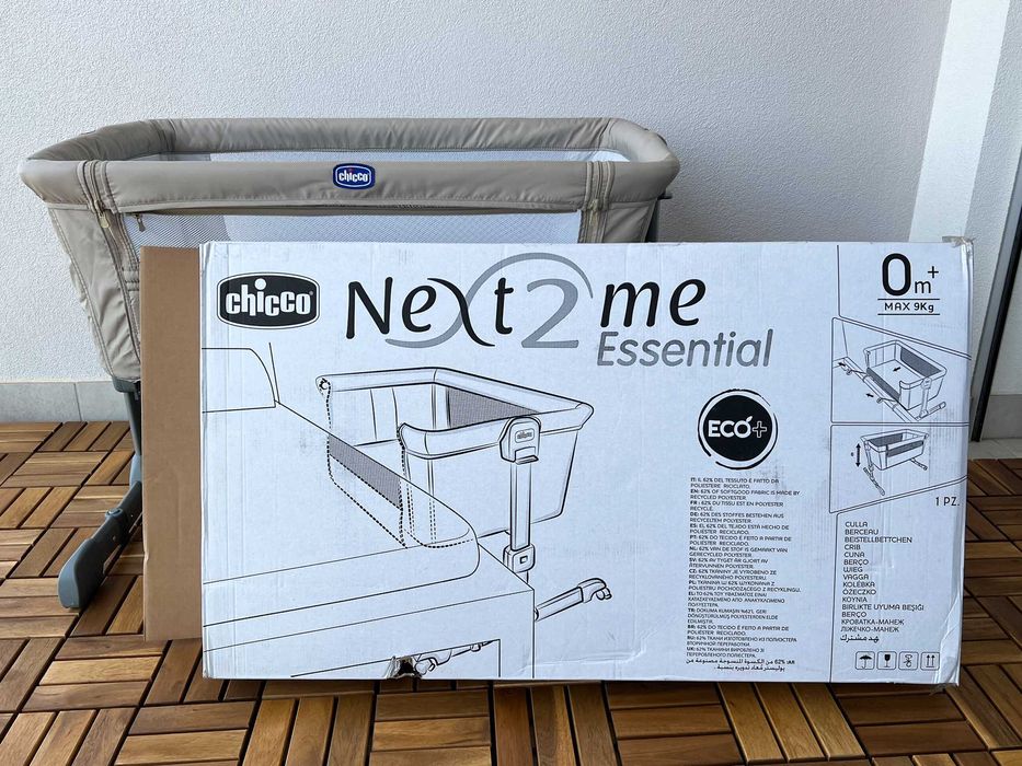 Berço Chicco Next2Me Essential — impecável + protetor + 2 lençóis
