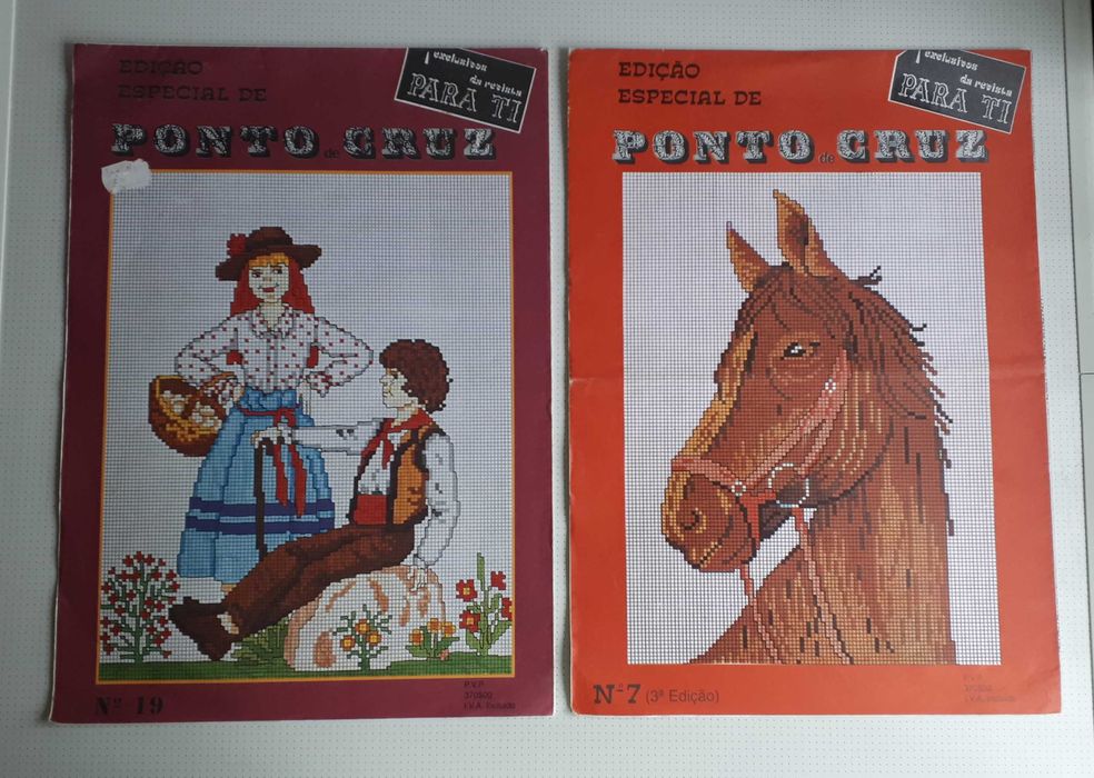 Folhetos  6 com esquemas de Ponto Cruz