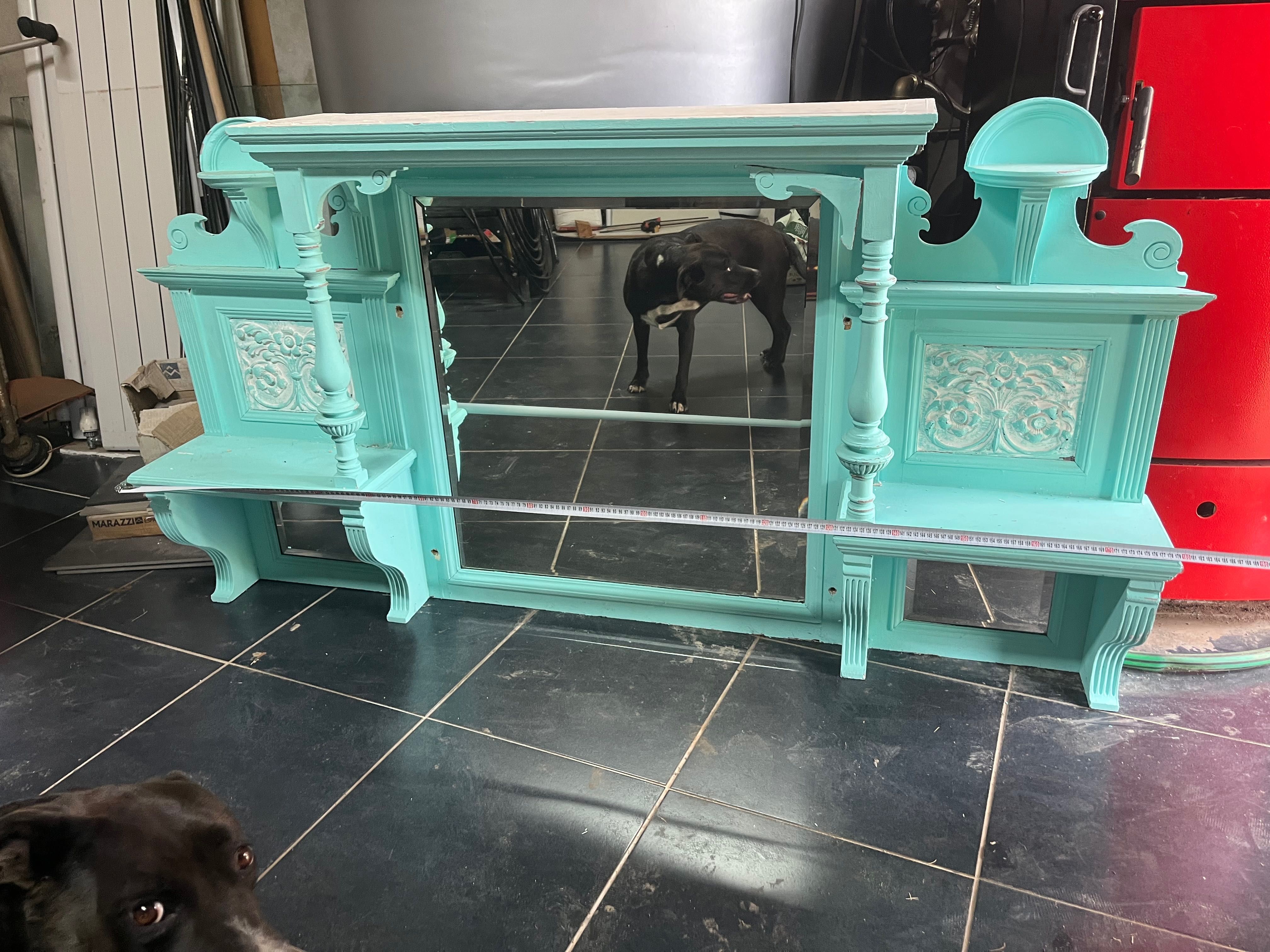 Beautifully handcarved mirrored shelf