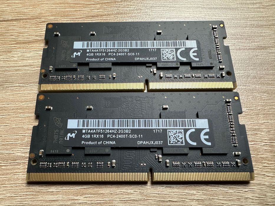 Micron 8GB 2x4GB 1RX16 PC4-2400T-SC0-11 DDR4 2400 MHz SODIMM CL17