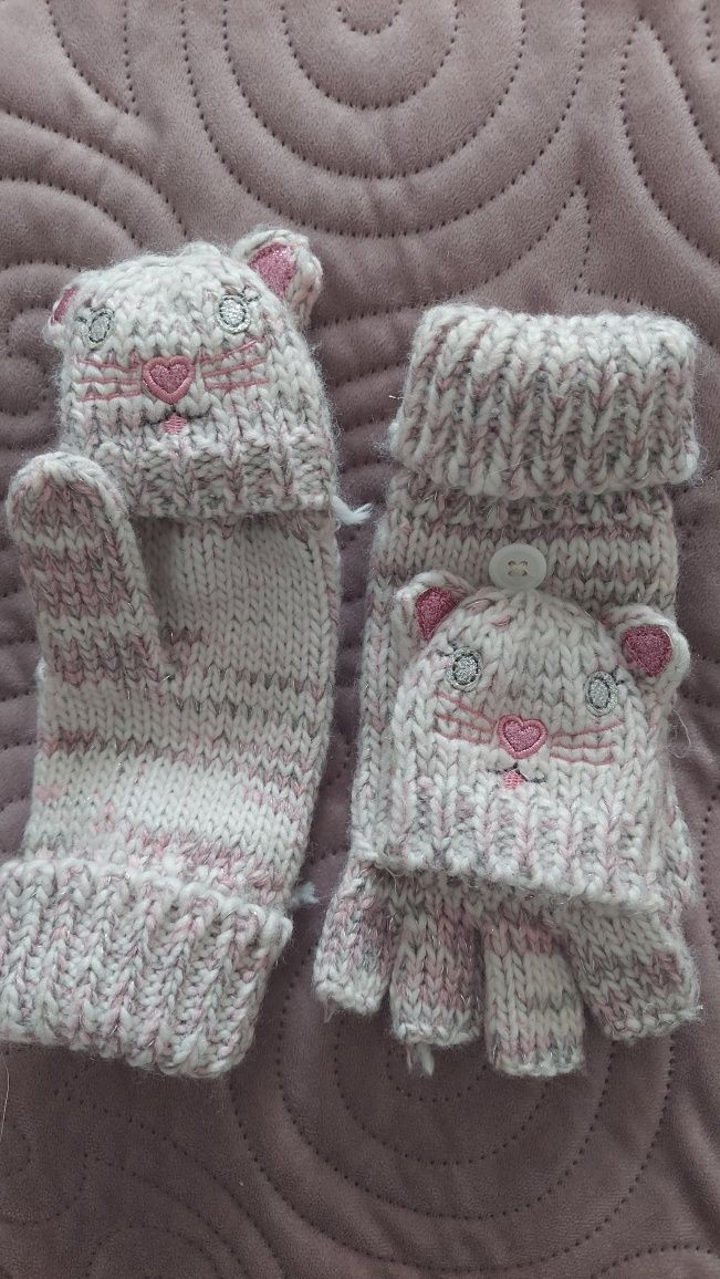 rękawiczki kotki zimowe na 6 lat