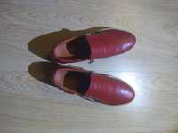 Туфли Слипоны, красные, кожаные
