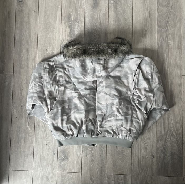 Бомбер сірий камуфляж з мехом opium archive MA1 аляска куртка курточка