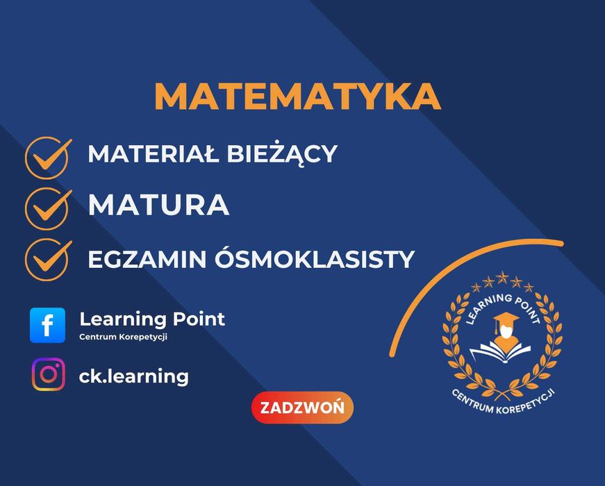 Korepetycje | MATEMATYKA | ONLINE | Wadowice