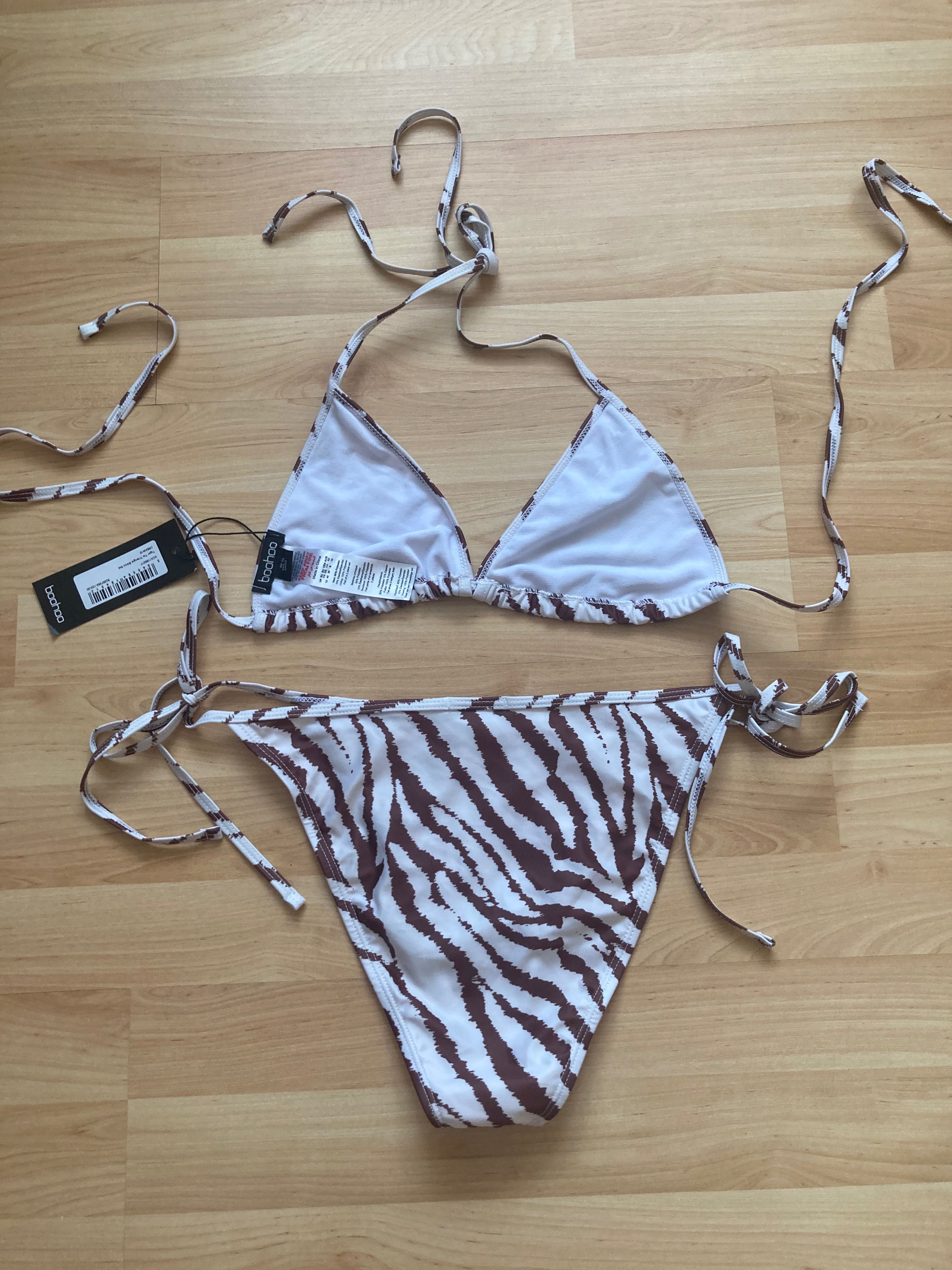 Bikini w tygrysi wzór Boohoo roz. L