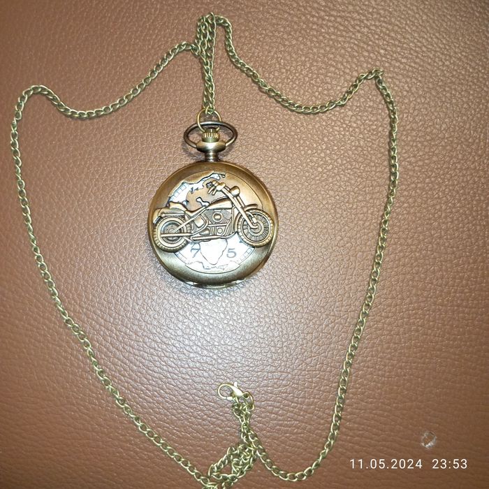 Motocykl Zegarek kieszonkowy piękny motyw