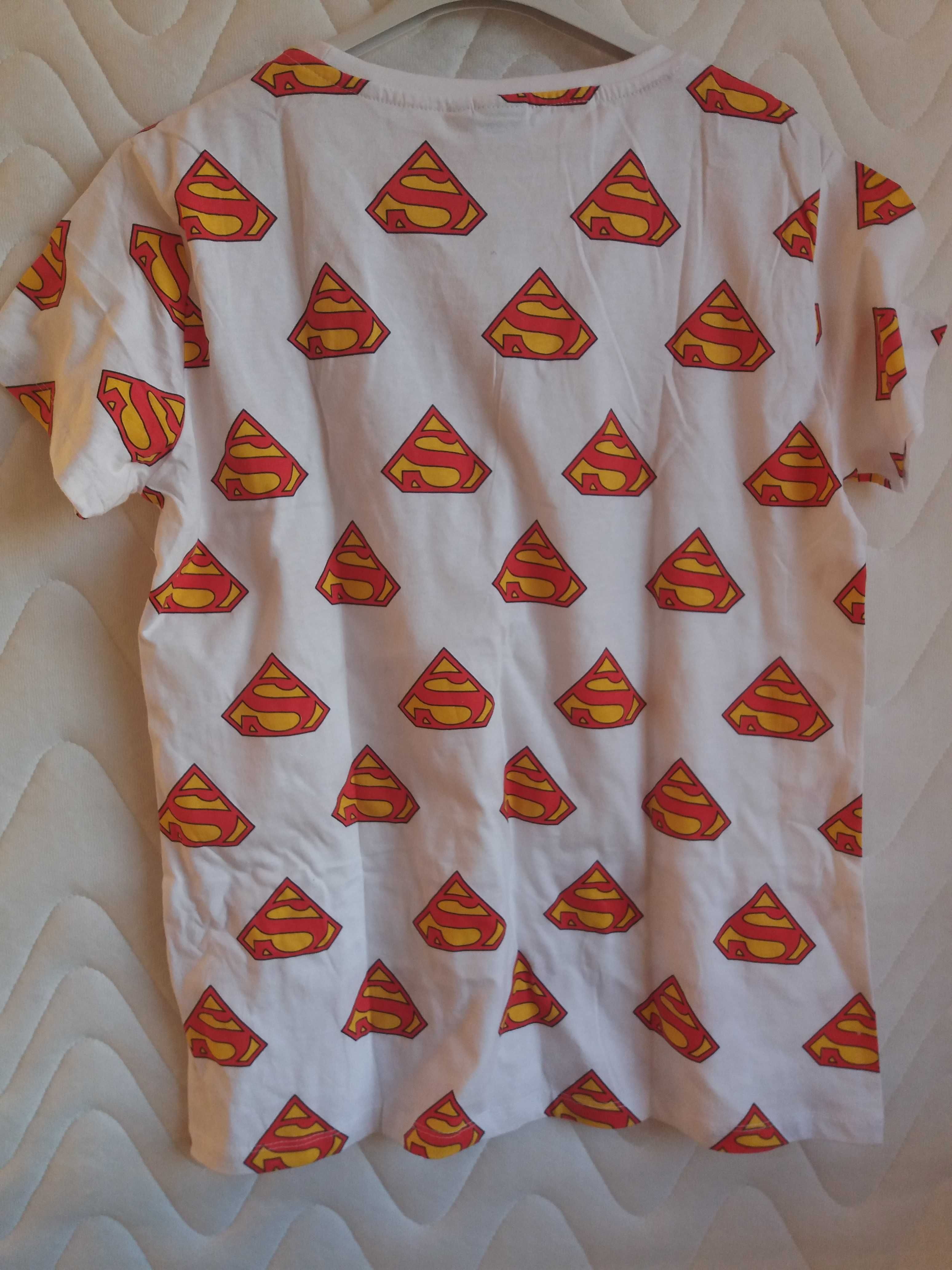 biały damski t shirt superman XL