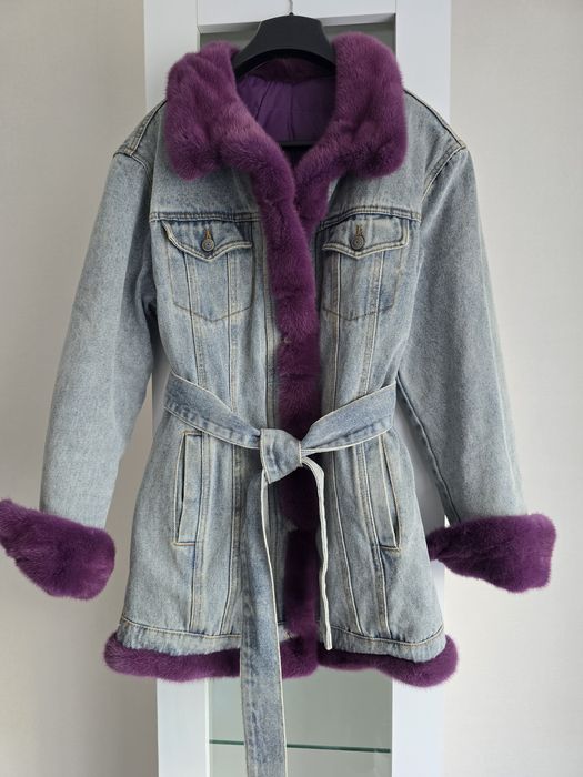 Джинсова парка норка натуральна