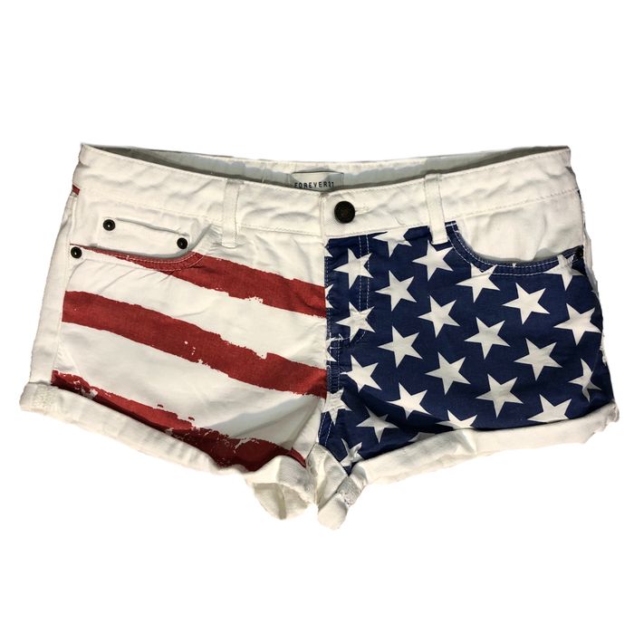 джинсовые шорты с флагом сша