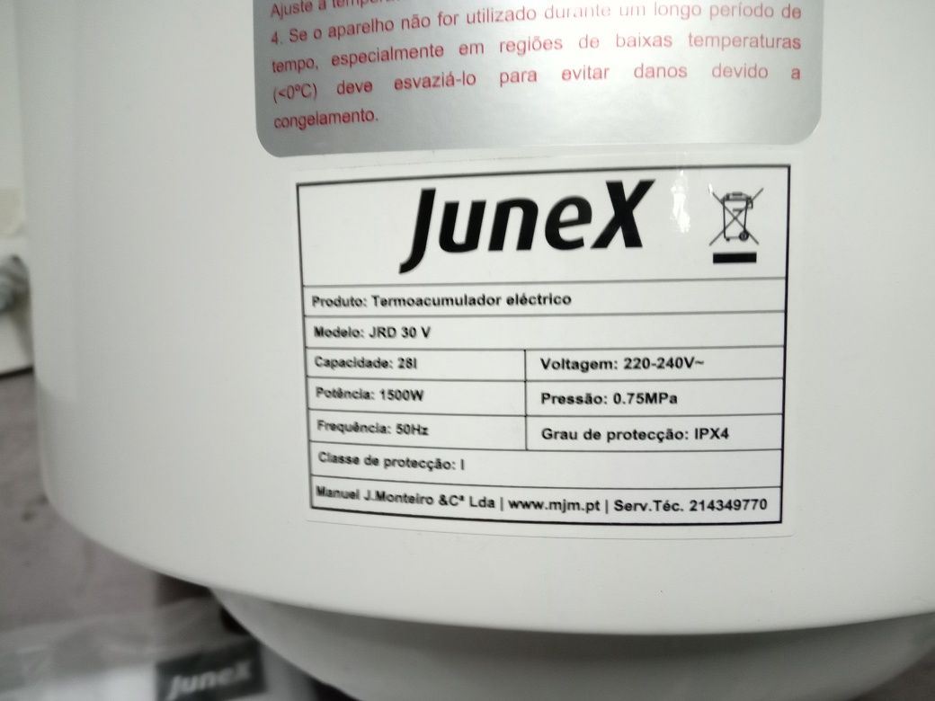 Termoacumulador JUNEX JRD30V (garantia até 2025/entrega gratuita)