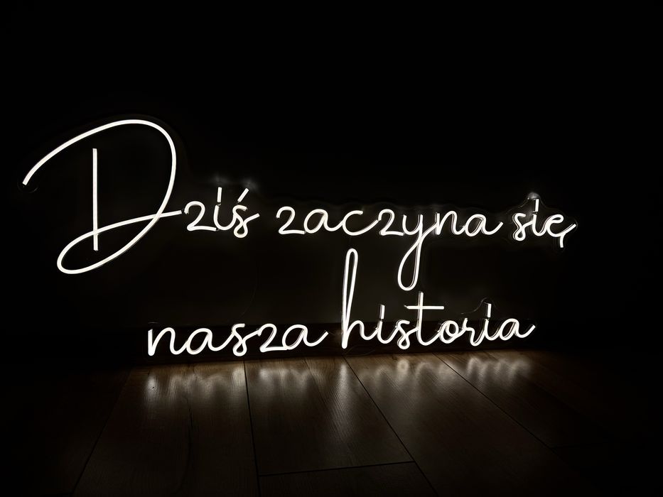 Ledon neon Dziś zaczyna się nasza historia dekoracje sali wynajem wese