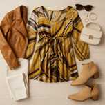 stylowa tunika boho w geometryczne wzory Casual Chic XS