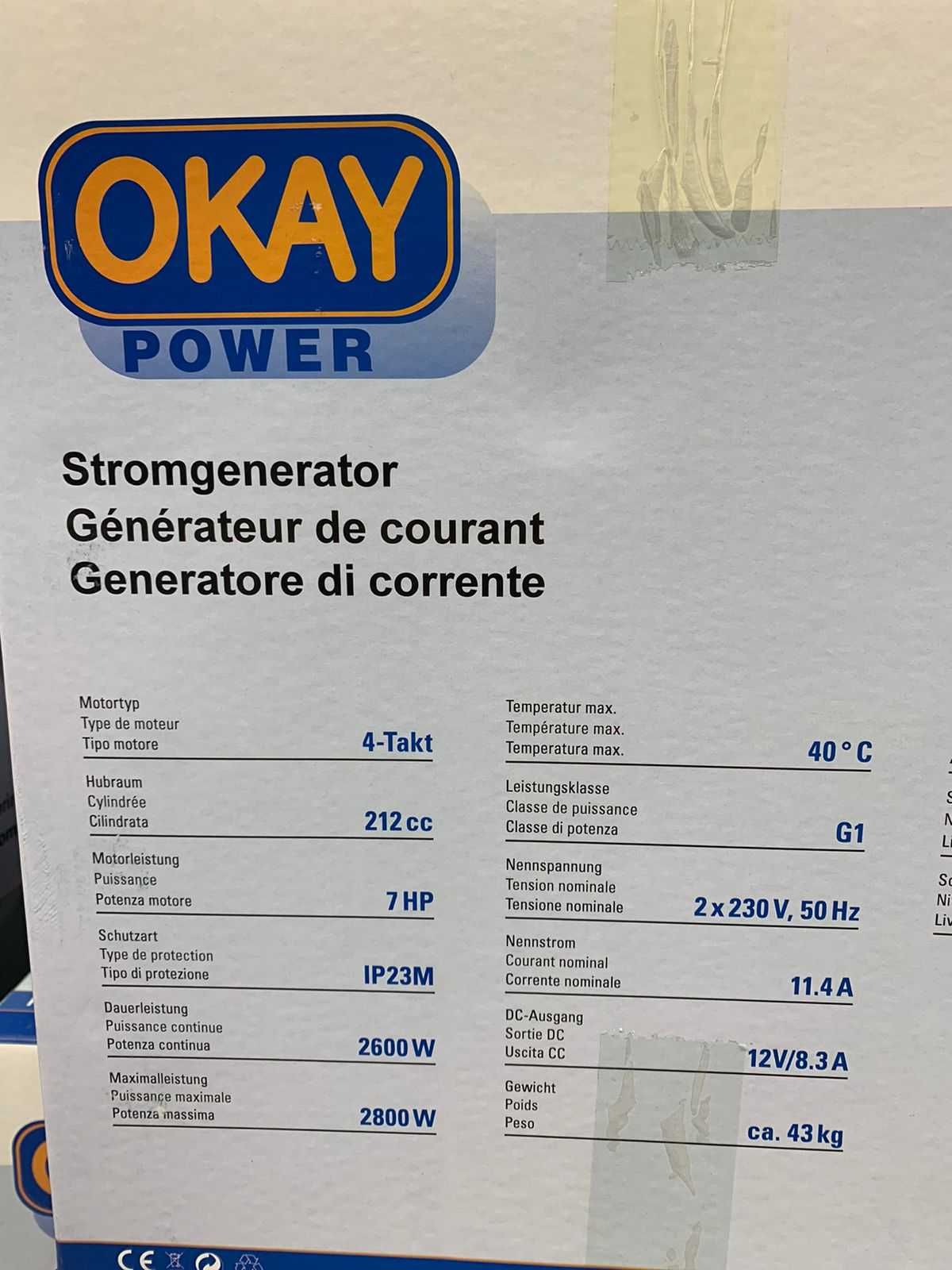 Генератор OKAY 2.8 кВт (Швейцарія) В наявності , правильний сінус