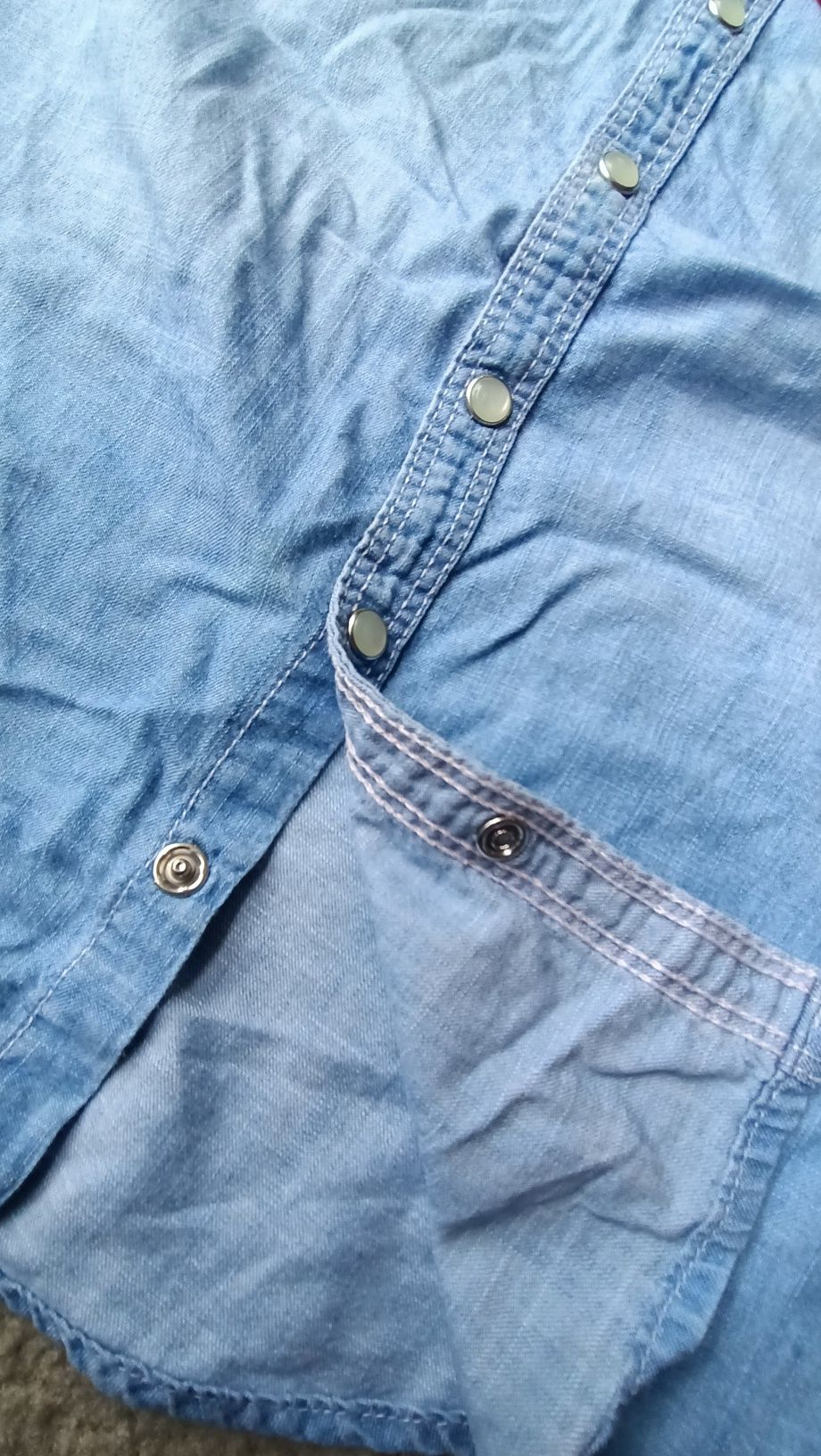 Jasniebieska koszula Ala jeans zapinana na zatrzaski H&M rozm 146