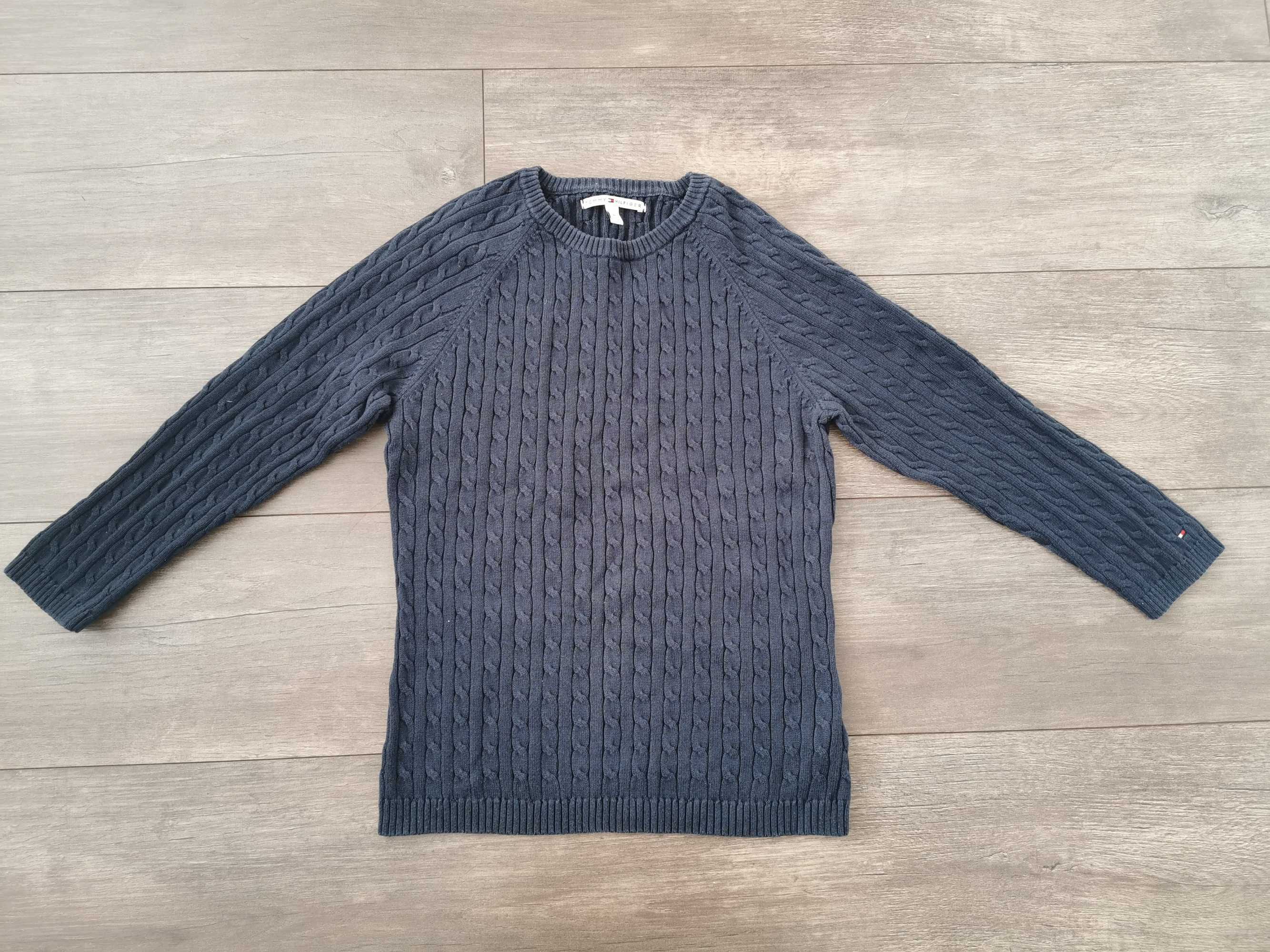 Sweter damski granatowy rękaw 3/4 tommy hilfiger