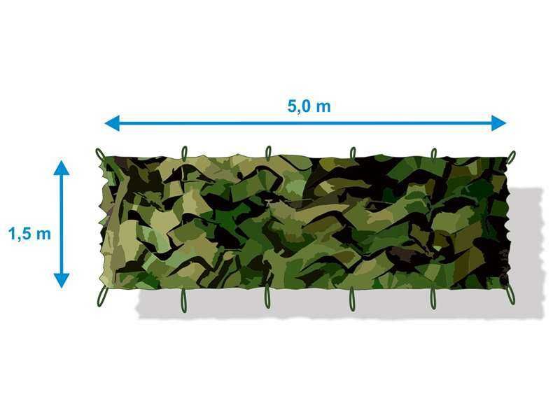 Siatka maskująca wojskowa • Osłona typu kamuflaż / Wymiar 1,5 x 5 m.