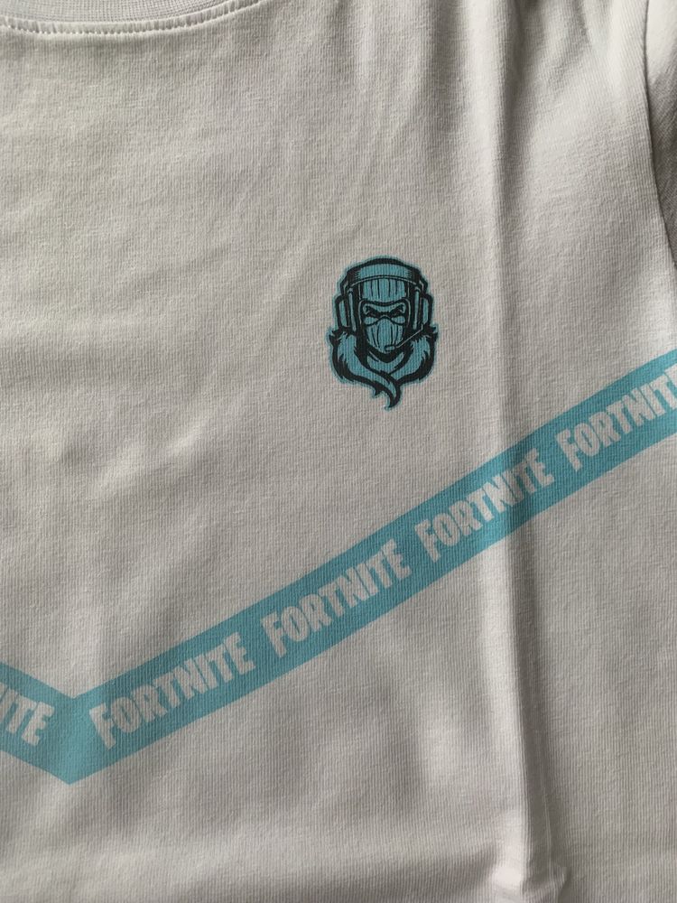 T-shirt biały Fortnite basic - Name it  146-152