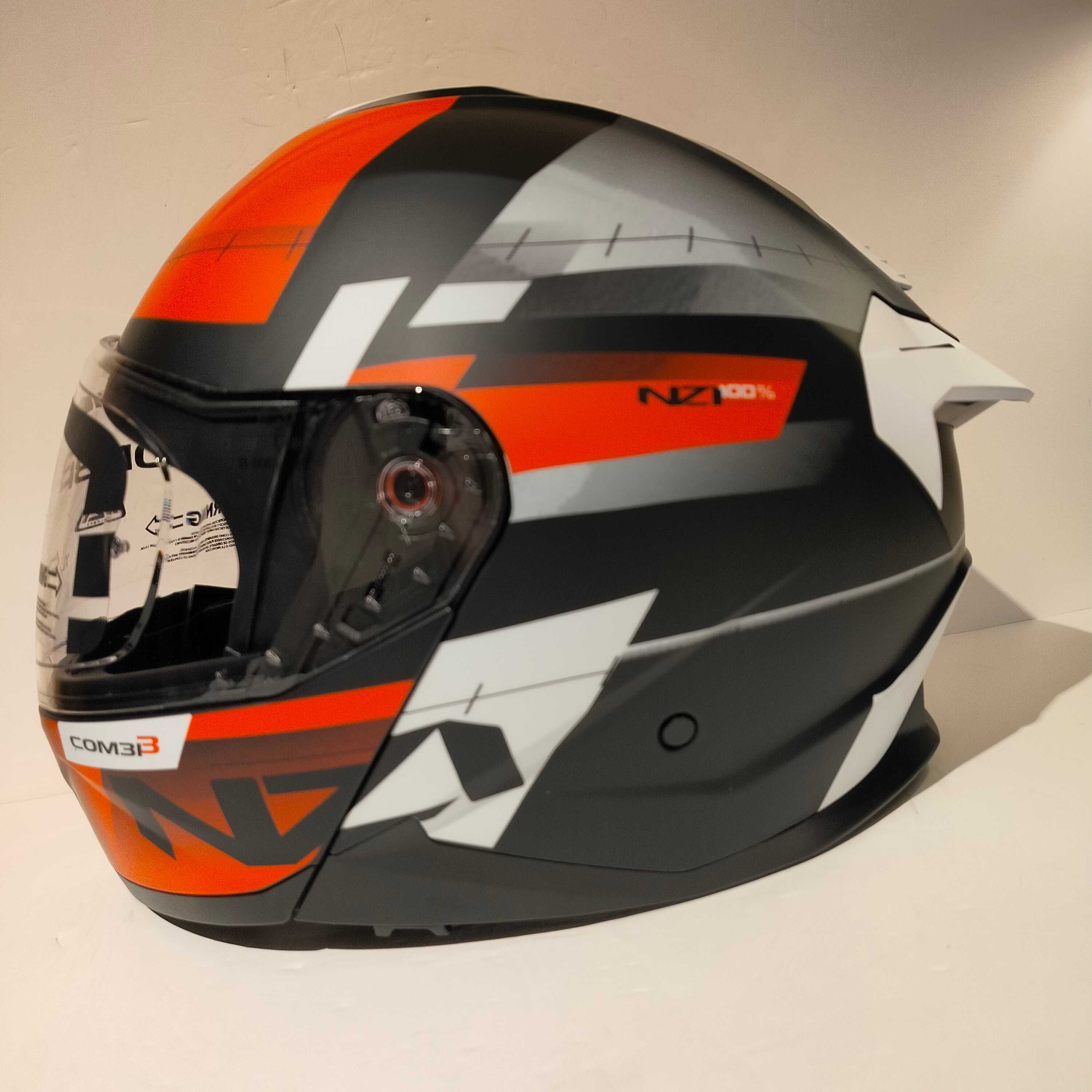 Capacete modular NZi dupla-homolacao ECE.R22.06 + PJ mota scooter Novo