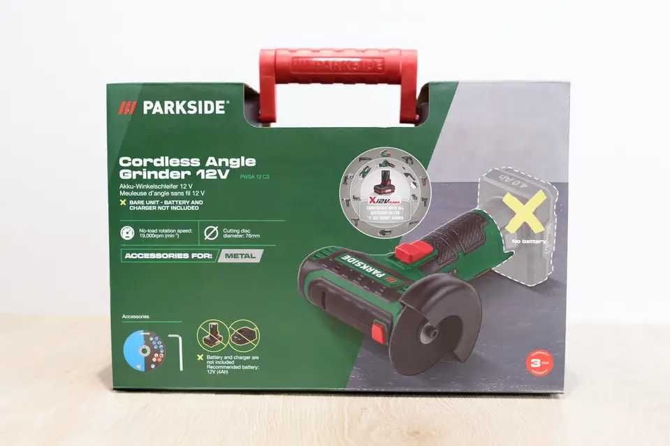 PARKSIDE PWSA 12 C3 Akumulatorowa szlifierka kątowa 12V