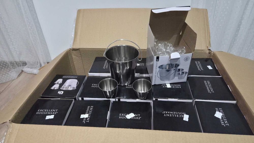 Box 45szt Wiaderek do frytek z pojemnikami na sos do restauracji pubu