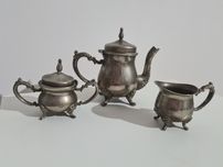 Stary zestaw kawowy platerowany