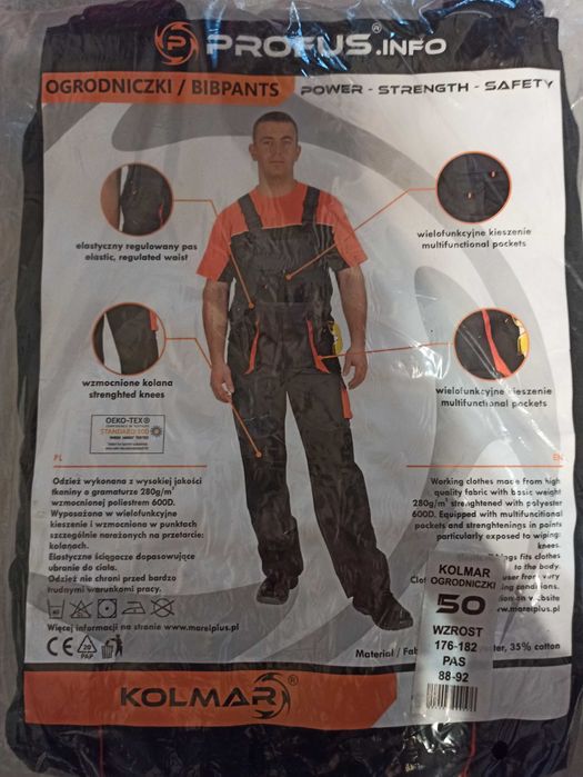 Ogrodniczki robocze męskie Kolmar r. 50 bhp