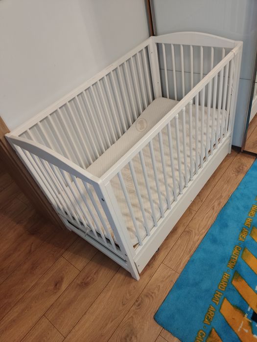 Łóżeczko Niemowlęce Dziecięce Materac Szuflada Komplet