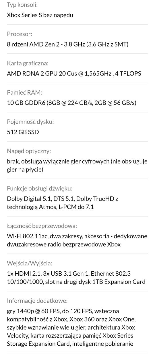 Xbox Series S + 2 pady , Gwarancja