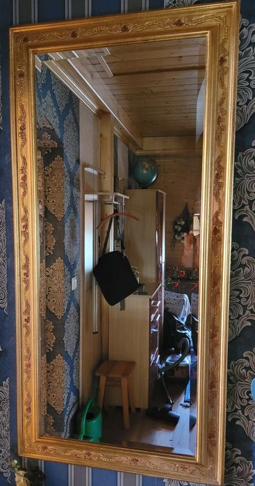 Lustro retro 140x70 cm ornamentowe, złoty lakier