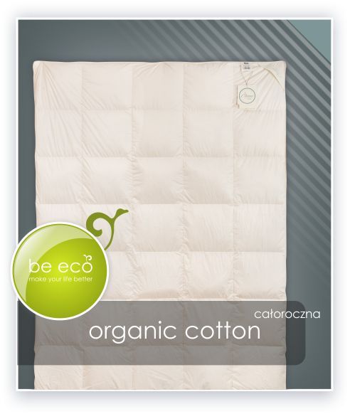Kołdra AMZ ORGANIC COTTON całoroczna puch 90% 180x200cm Naturalny