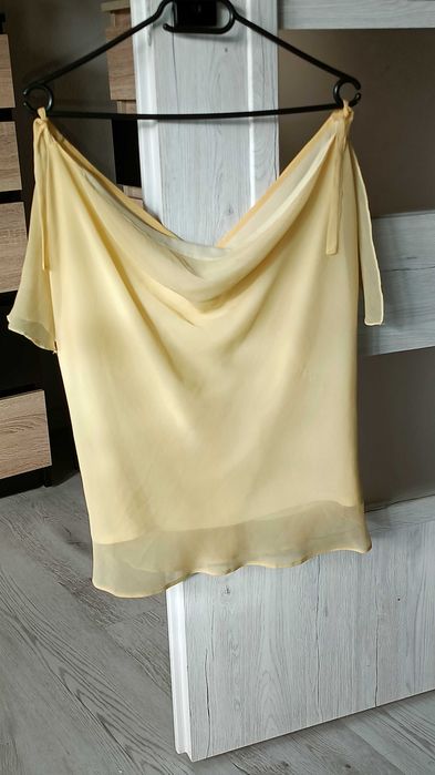 Bluzka elegancka mgiełka żółta cytrynowa