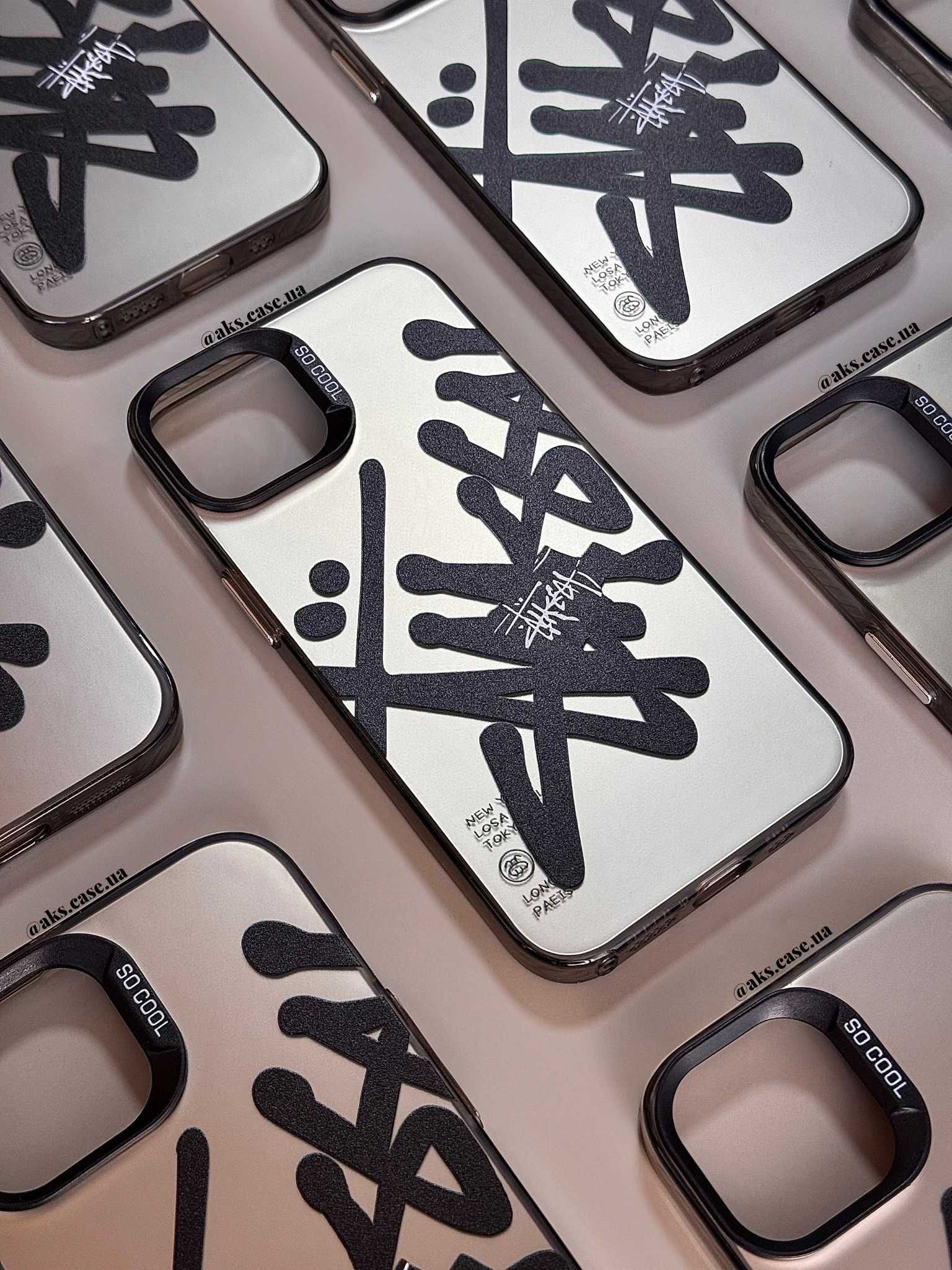 Силіконовий сірий чохол з лого Stussy Стуссі Cтусі на айфон iPhone