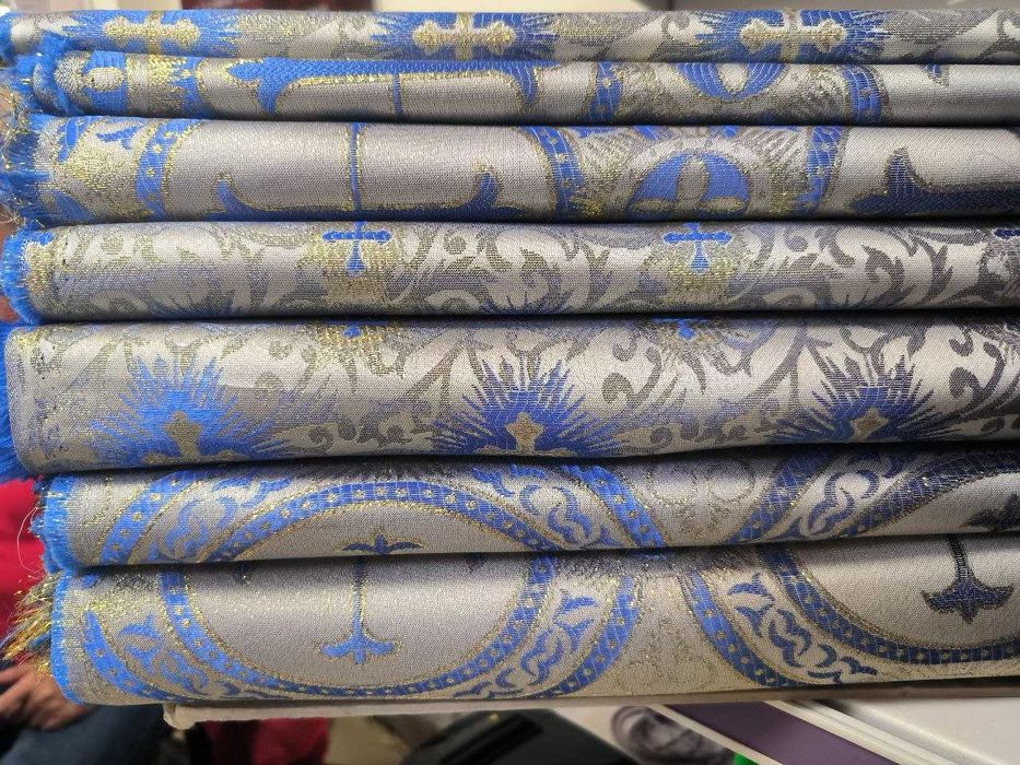 Тканина парча церковна, ткань парча церковная